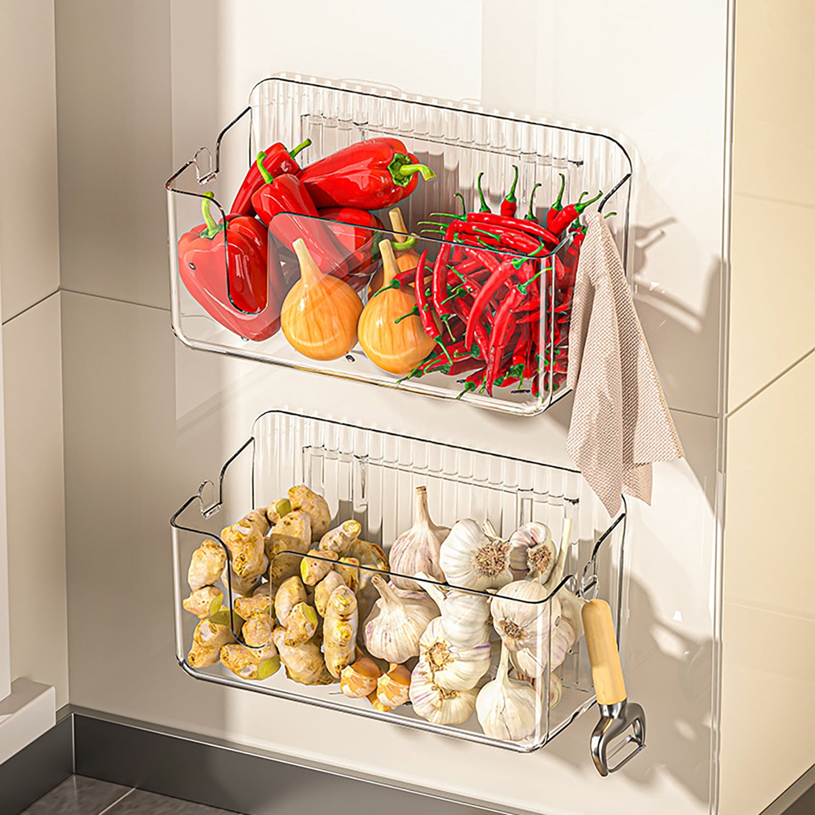 Tnobhg Hanging Basket Onion Ginger Garlic Storage Basket with