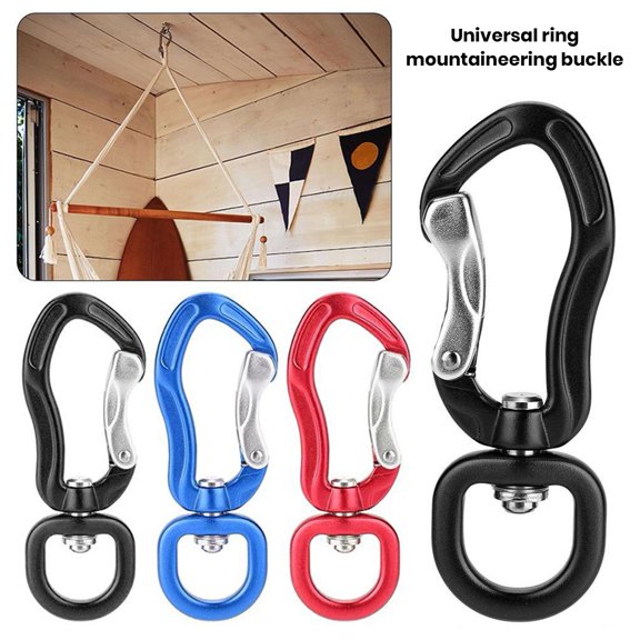 Tnobhg Hanging Buckle 360-Degree Swivel Rotating Self Auto Locking Carabiner Strong Load-bearing Aluminum Alloy Versatile Carabiner Clip