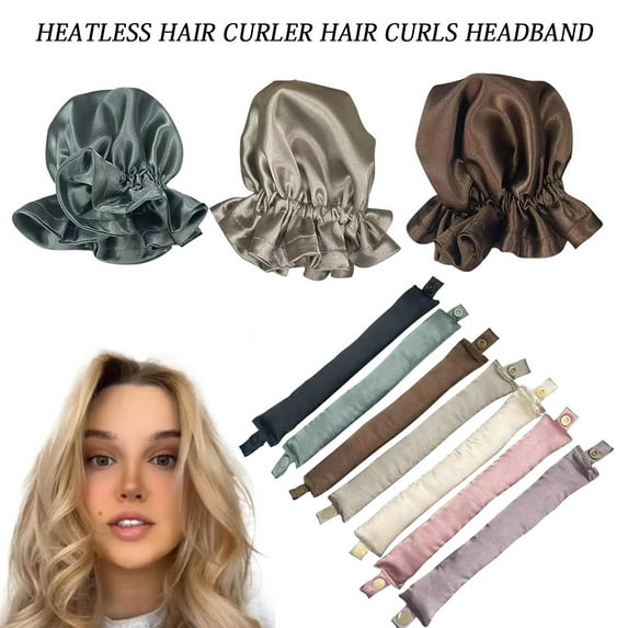 Tnobhg Heatless Curling Rod Soft Fabric Reusable Foldable Smooth Damage Free Labor saving Harmless Curler Curling Rod Headband for Women
