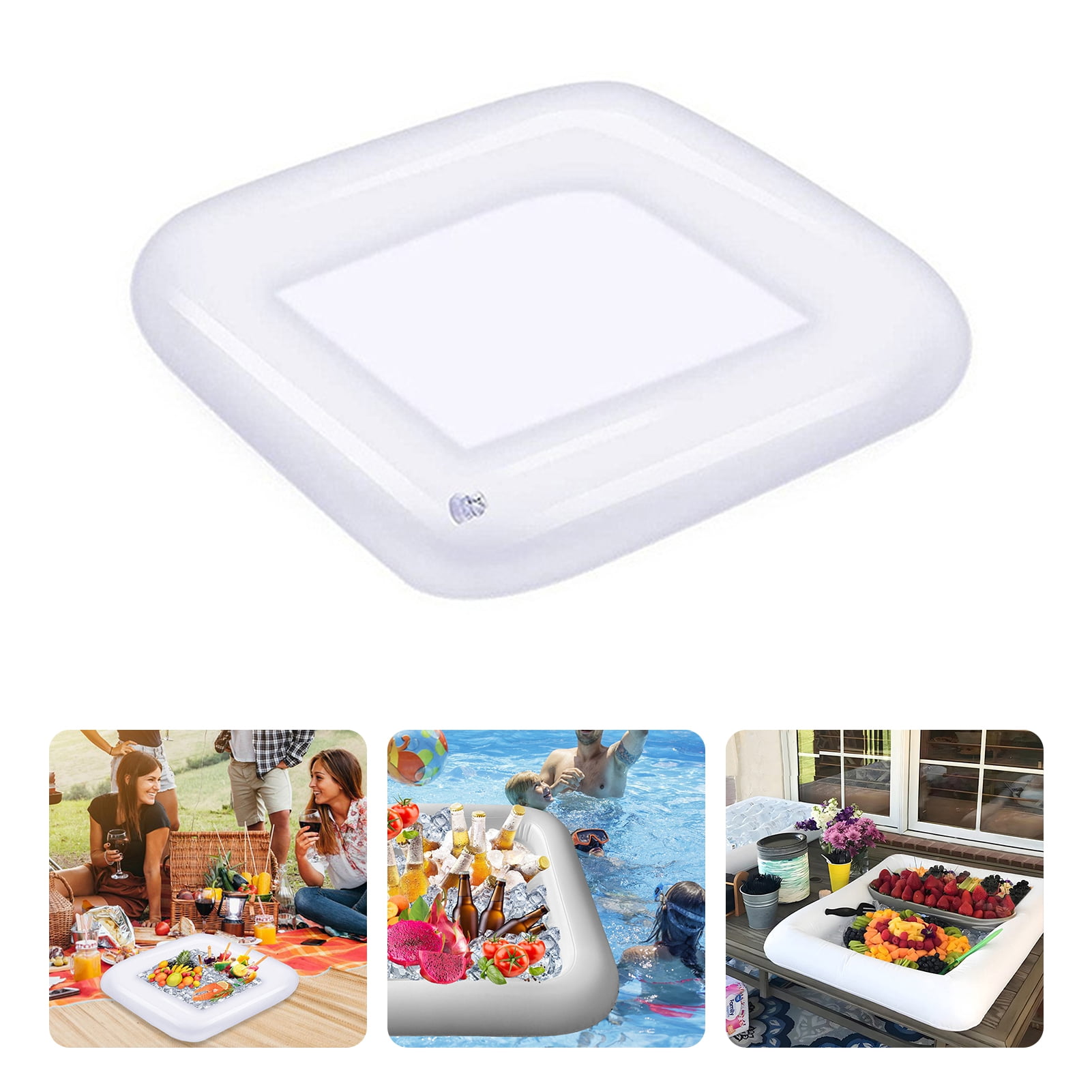 Animsco 3-Piece Inflatable Serving Ice Bar - Portable Buffet Cooler With Drain Plug