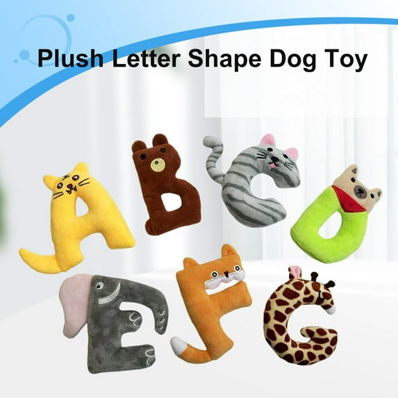 Tnobhg Interactive Alphabet Plush Dog Toy with Sound Bite Resistant Teeth-grinding Relieve Boredom Attractive Dog Toy