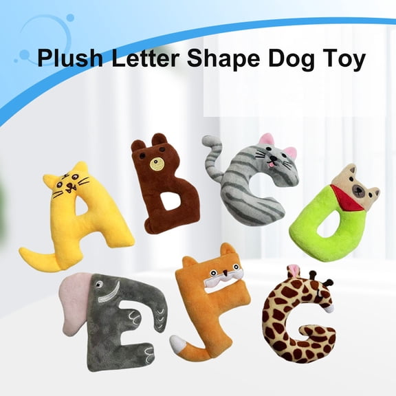 Tnobhg Interactive Alphabet Plush Dog Toy with Sound Bite Resistant Teeth-grinding Relieve Boredom Attractive Dog Toy
