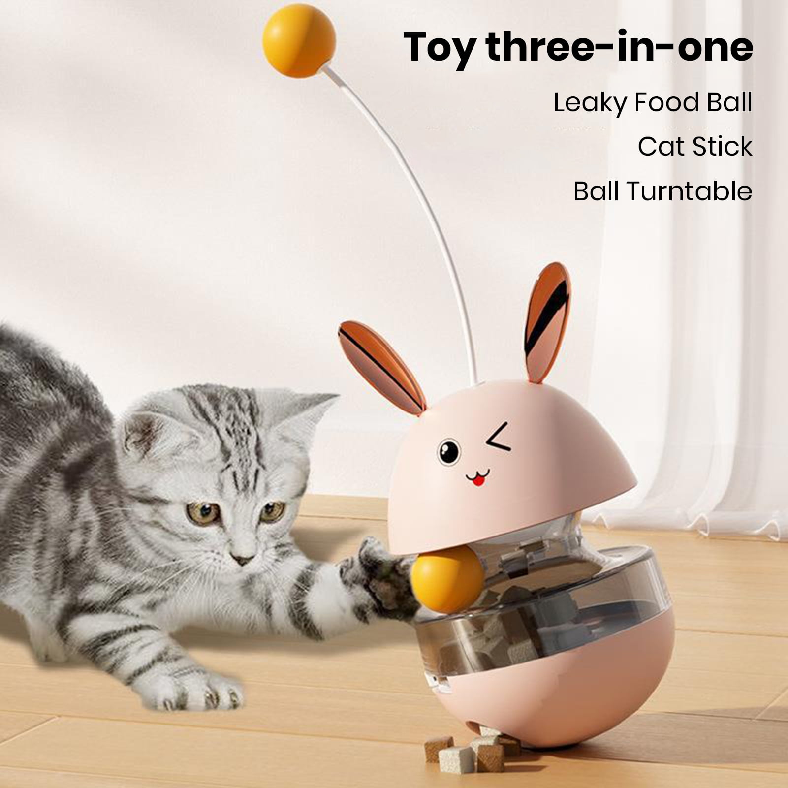 Tnobhg Interactive Pet Tumbler Toy Detachable Teasing Stick Adjustable