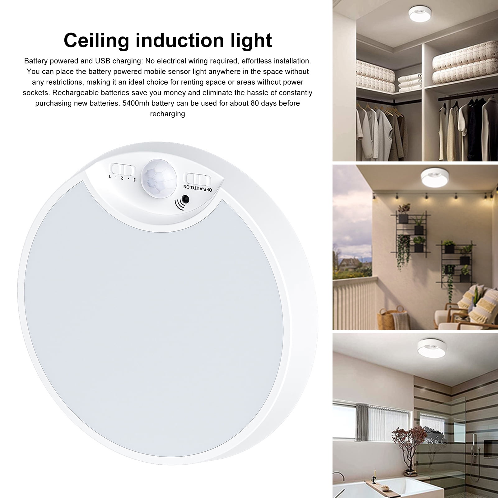 Tnobhg LED Ceiling Light with Remote Control Dimmable Memory Function