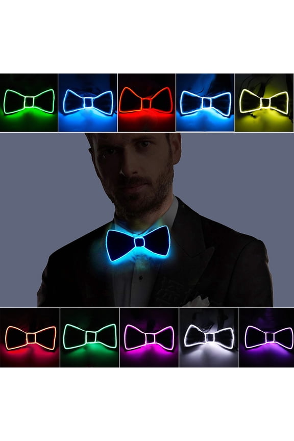 LED Light Up Bow Tie with Flashing Modes Adjustable Long-lasting Wide Application Bow Tie Prom Dress Performance Props