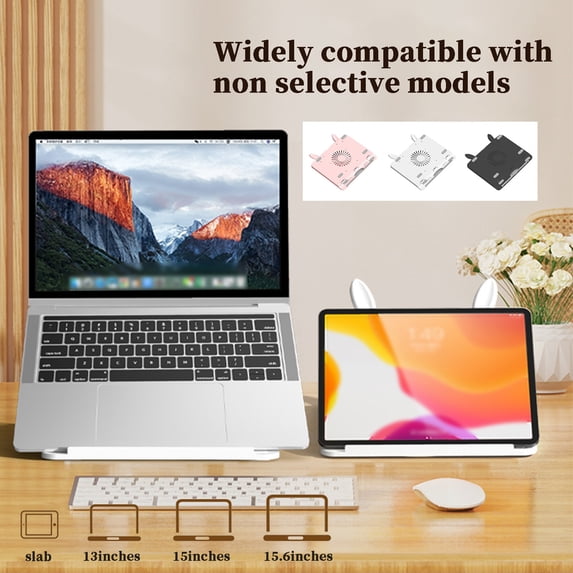 Tnobhg Laptop Holder Hollow Heat Dissipation 360 Degree Rotation Stable Non-slip Strong Load-bearing Support Wide Compatibility Portable Laptop Riser Holder Computer Accessories
