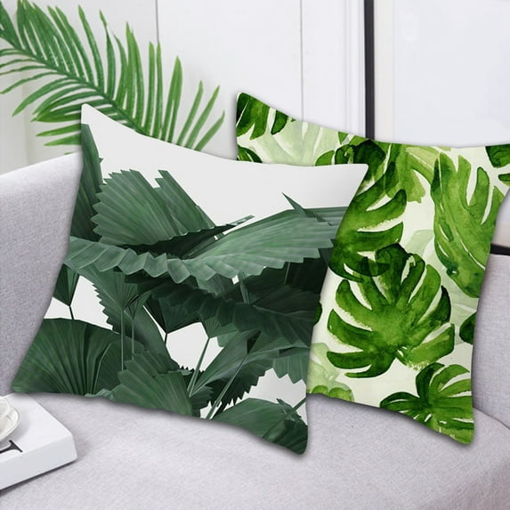 Tnobhg Leaf Print Pillow Cover Decorative Pillowcase Super Soft Wear Resistant Washable Easy Maintenance Cushion Case Decoration