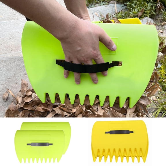 Tnobhg Leaf Rake Scoops Rubbish Leaf Collector Grabber with Claws Ergonomic Handle Home Gardening Leaves Pick-up Tools
