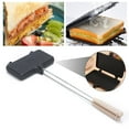 thumbnail image 1 of Tnobhg Long Handle Sandwich Pan Aluminum Alloy Double Pie Cooker Portable Campfire Sandwich Maker Mountain Pie Maker Camping Cookware, 1 of 7