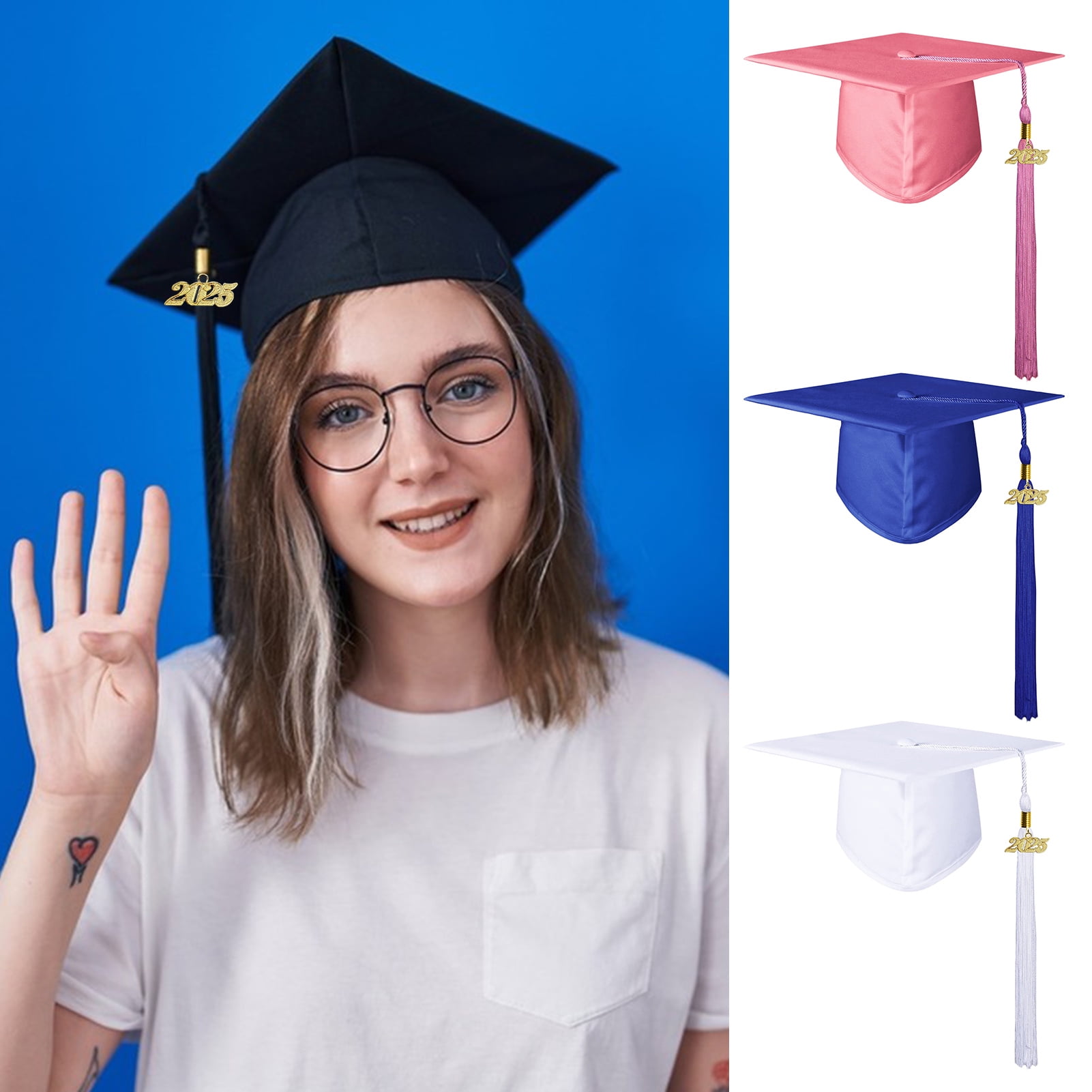 Tnobhg Matte Adult Graduation Cap Unisex Adjustable Bachelor Cap with ...