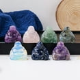 thumbnail image 1 of Tnobhg Natural Stone Maitreya Buddha Figurine Positive Healing Energy Colorful Hand-carved Laughing Buddha Statue Desktop Decoration Birthday Festival Gift, 1 of 7