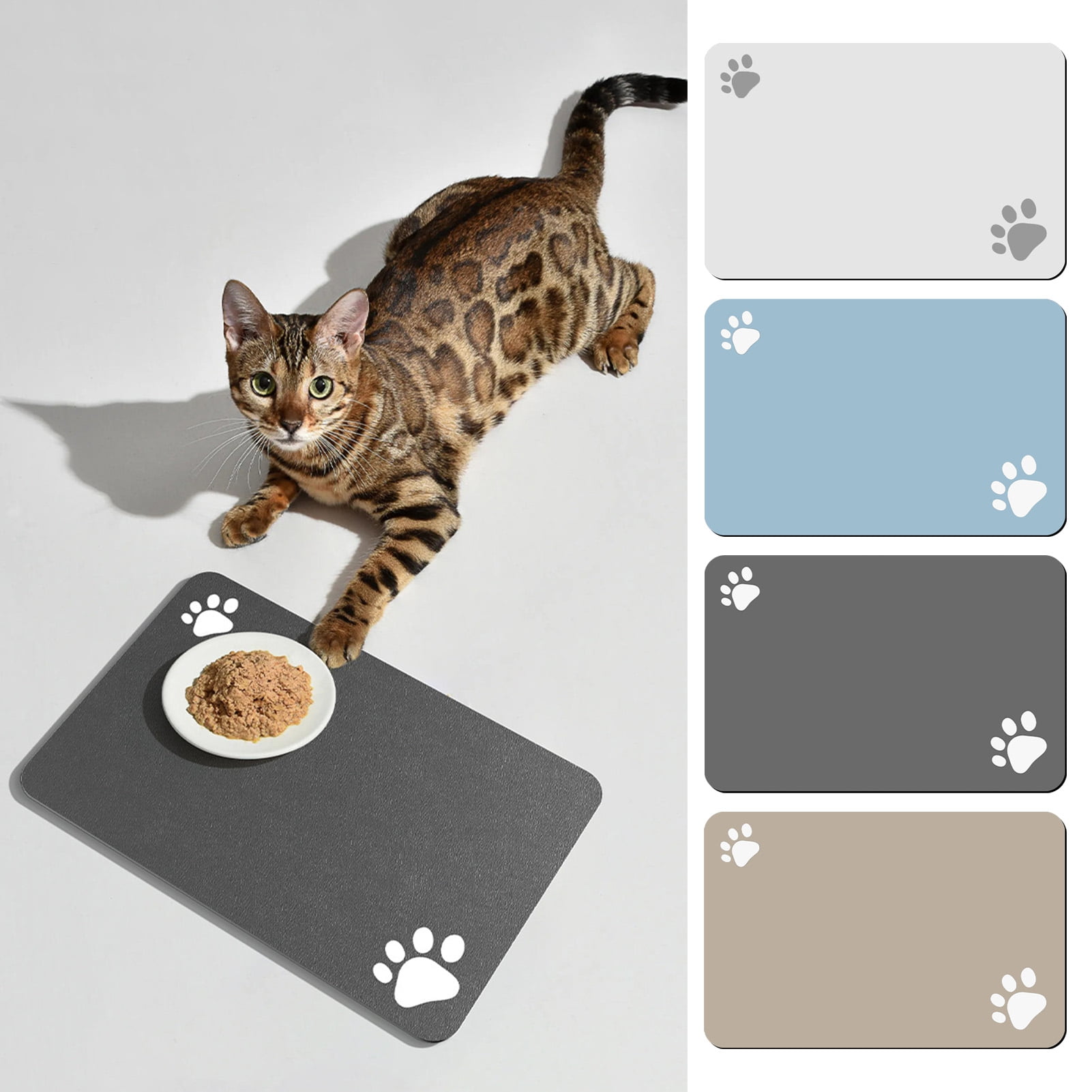 Tnobhg Pet Feeding Mat Fast Water Absorption No Stains Quick Dry Non