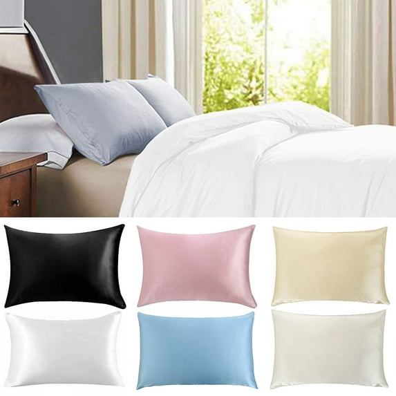 Tnobhg Pillowcase Pillow Cushion Cover with Zipper Solid Color Friendly to Skin Wear Resistant Washable Easy-care Faux Silk Cushion Case Pillowslip