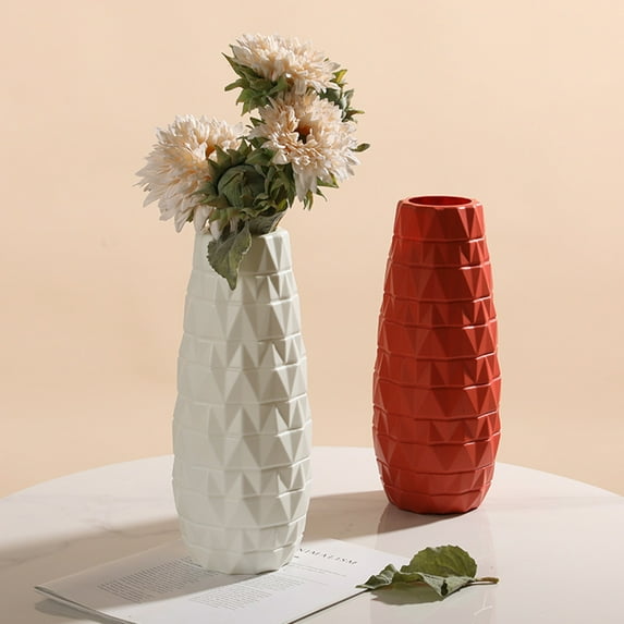 Tnobhg Plastic Flower Vase Indoor Outdoor Modern Real Dried Flower Holder Floral Arrangement Container Living Room Bedroom Table Centerpiece Decoration