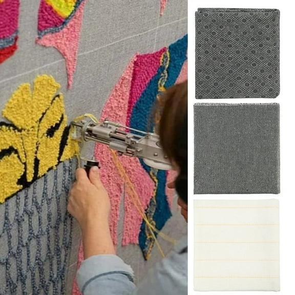 Tnobhg Primary Carpet Tufting Cloth with Marked Lines Large Overlocking Non-slip Monk Cloth Punch Needle Fabric DIY Rug Making Backing Cloth