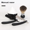 thumbnail image 1 of Tnobhg Razor Manual Shaver Shelf Ergonomic Design Stable Blade Fixing Comfortable Grip Convenient to Use Razor Holder Without Blade, 1 of 7