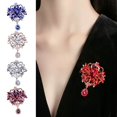 thumbnail image 1 of Tnobhg Rhinestone Flower Brooch Elegant Sweater Cardigan Coat Business Suit Lapel Pin Women Fashion Jewelry Gift Clothing Accessories, 1 of 7