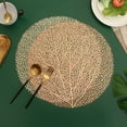 thumbnail image 1 of Tnobhg Round Table Mat Dinner Table Non-Slip Wipeable Coral Tree Pattern Placemat Heat Resistant Hollow Table Coaster Bowl Pad Home Christmas Decor, 1 of 8