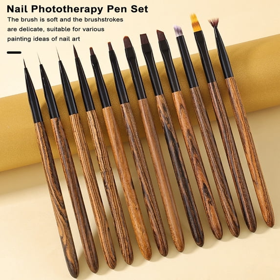 Tnobhg Sandalwood Nail Art Pen Create Stunning Floral Designs Eco-friendly Lightweight Body UV Manicure Pen
