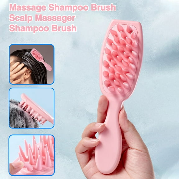 Tnobhg Scalp Massager Shampoo Brush Scalp Exfoliator for Dandruff Silicone Hair Scrubber for Women Men Non-slip Long Handle Hair Shower Comb Brush