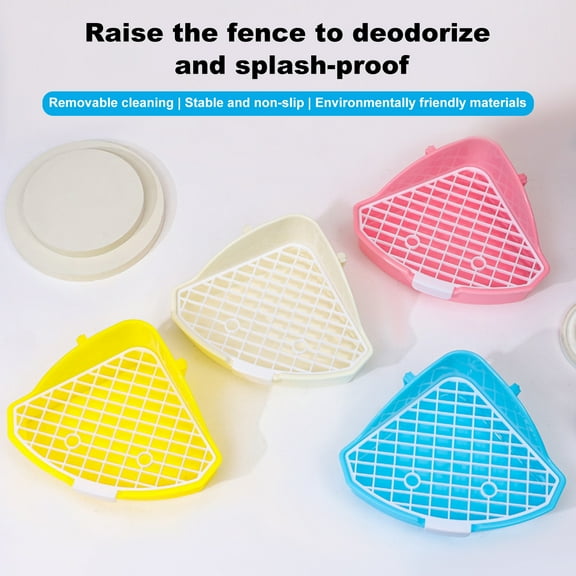 Tnobhg Small Pet Toilet High Fence Detachable Hollow Platform Easy Cleaning Rabbit Litter Pan Animal Potty Trainer Bunnies Corner Toilet Box Ferret Hamster Dragon Cat Guinea Pig Dutch Pig Supplies