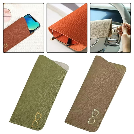 Tnobhg Soft Sunglasses Cases Faux Leather Portable Scratch-resistant Lightweight Protective Eyeglass Pouch for Travel
