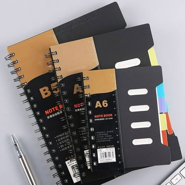 Tnobhg Spiral Notebook with Dividers Smooth Writing Premium Thickened Page Coil Ring A5/B5 Notebook Planner Office Supplies