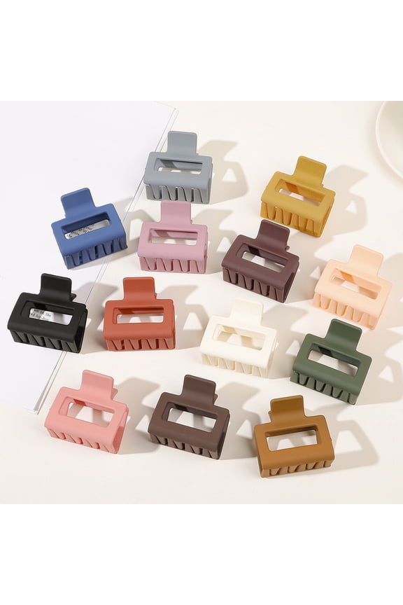Square Shape Hair Claw Solid Color Anti-slip Hair Clip Back Head Hair Clip Shark Hair Clamp Hair Styling Tool