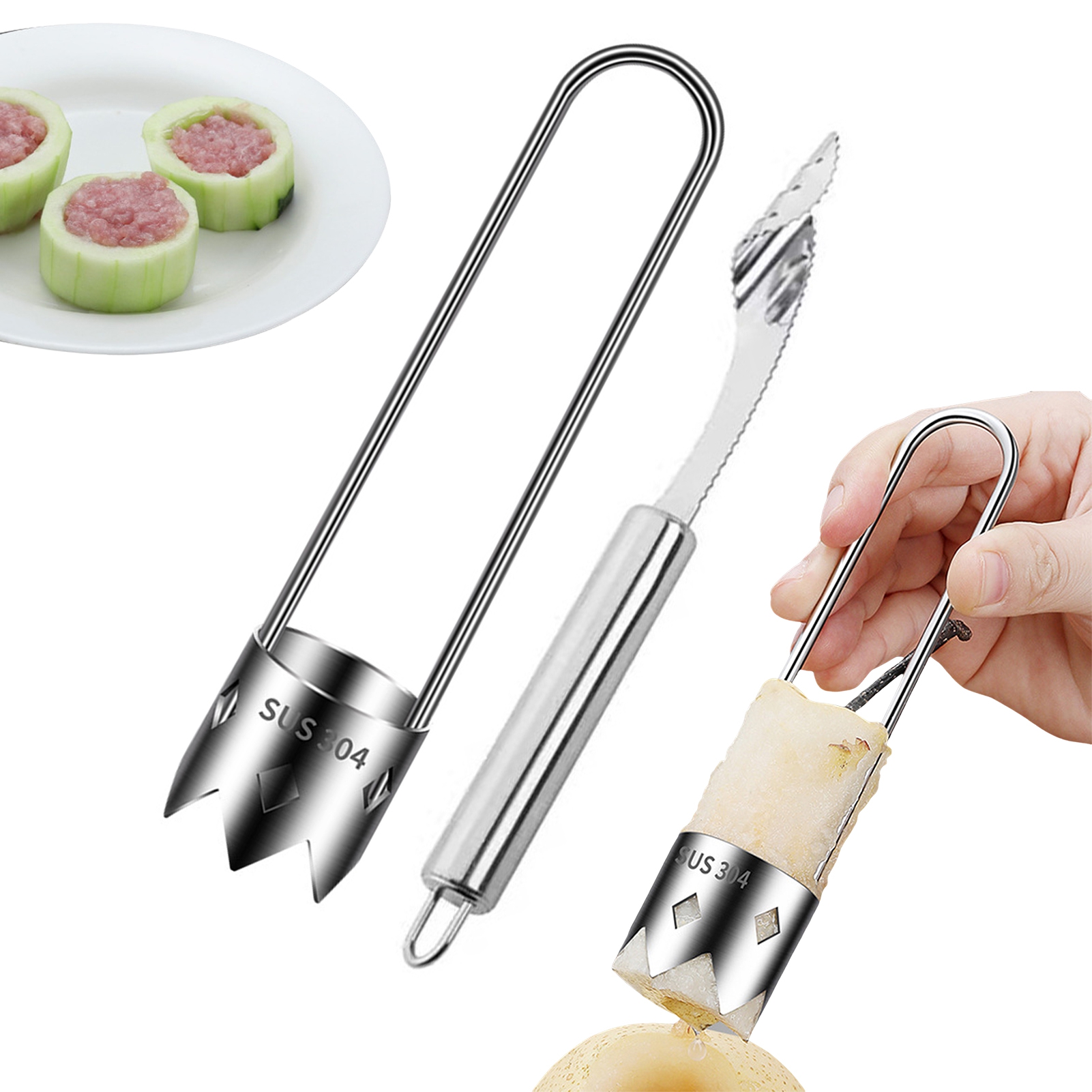 Tnobhg Stainless Steel Core Remover Tool for Fruits And Vegetables Bell