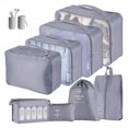 thumbnail image 1 of Tnobhg Storage Bag Set Travel Packing Cubes Large Capacity Visible Portable Dustproof Moisture-proof Foldable Suitcase Organizer Bags Set Travel Accessories, 1 of 8
