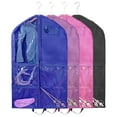 thumbnail image 1 of Tnobhg Storage Bag Waterproof Easy to Carry Folded Lightweight Good Breathability Shoes Storage 3 Transparent Zipper Pockets Children's Dance Skirt Storage Bag Presentations Supply, 1 of 8