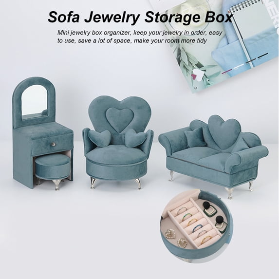 Tnobhg Storage Box Mini Soft Decoration Save Space Convenient Storing Bracelets Various Styles Velvet Fabric Jewelry Display Holder Dressing Table Supply