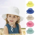 thumbnail image 1 of Tnobhg Summer Children Hat Big Brim Unisex Windproof Fixed Strap Sun Protection Anti-UV Breathable Portable Camping Beach Travel Sun Hat Cap, 1 of 8