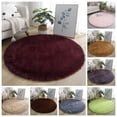 thumbnail image 1 of Tnobhg Super Soft Luxury Round Fluffy Area Rug Anti-Slip Bottom Comfortable Plush 80cm Solid Color Bedroom Nursery Area Carpet, 1 of 8