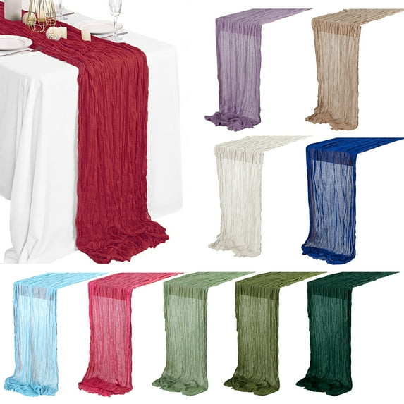 Tnobhg Table Runner Rustic Tablecloth Soft Washable Non-Fading Hand-dyed Tablecloth Wedding Party Decoration