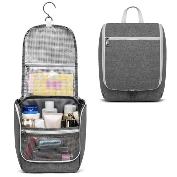 Tnobhg Travel Toiletry Bag with Hanging Hook Portable Handle Multi-pocket Zipper Large Capacity Dry Wet Separation Makeup Cosmetic Bag Travel Accessories