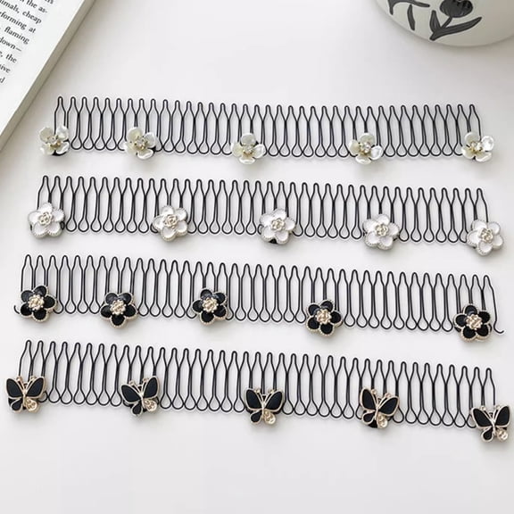 Tnobhg U-Shape Hair Finishing Fixer Wavy Comb U Pin Hair Clip Metal Wire Hair Comb Mini Bangs Holder Styling Tool Invisible Hairstyle Hair Accessories for Girl & Women