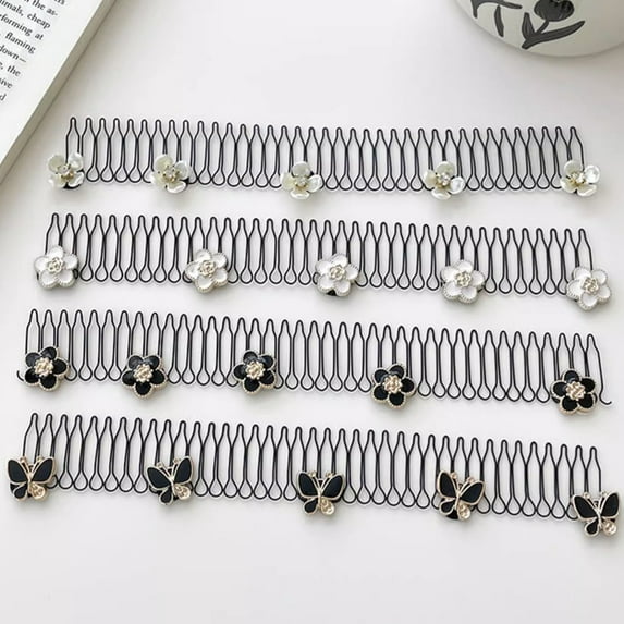 Tnobhg U-Shape Hair Finishing Fixer Wavy Comb U Pin Hair Clip Metal Wire Hair Comb Mini Bangs Holder Styling Tool Invisible Hairstyle Hair Accessories for Girl & Women