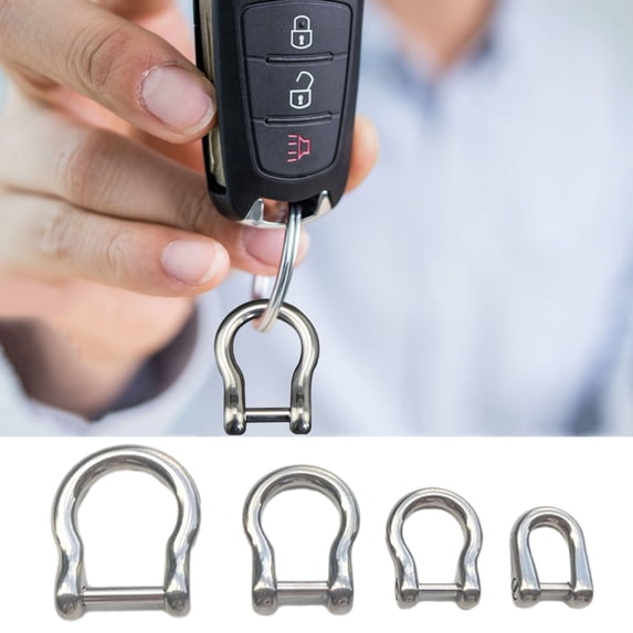 Tnobhg U-Type Car Keychain Titanium Non-Slip Design Metal Sturdy Long Lifespan Car Key Ring Vehicle Accessories