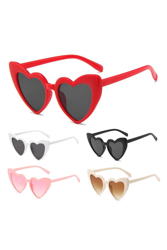 Vintage Eye Sunglasses Heart Shaped High Translucency Lens Trendy Retro Decorative Cosplay Sun Glasses for Women