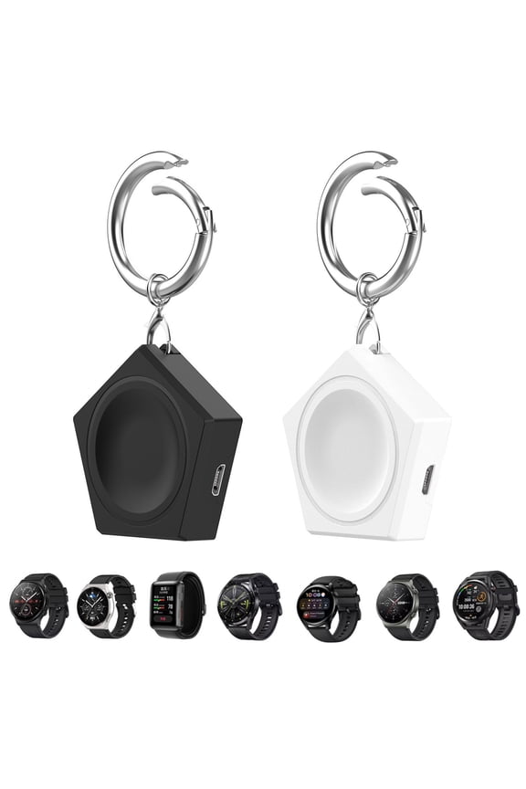 Watch Wireless Charger with Keychain Compact Mini Portable Fast Charging Watch Charger for SamsungGalaxy Watch 3/4/5/6