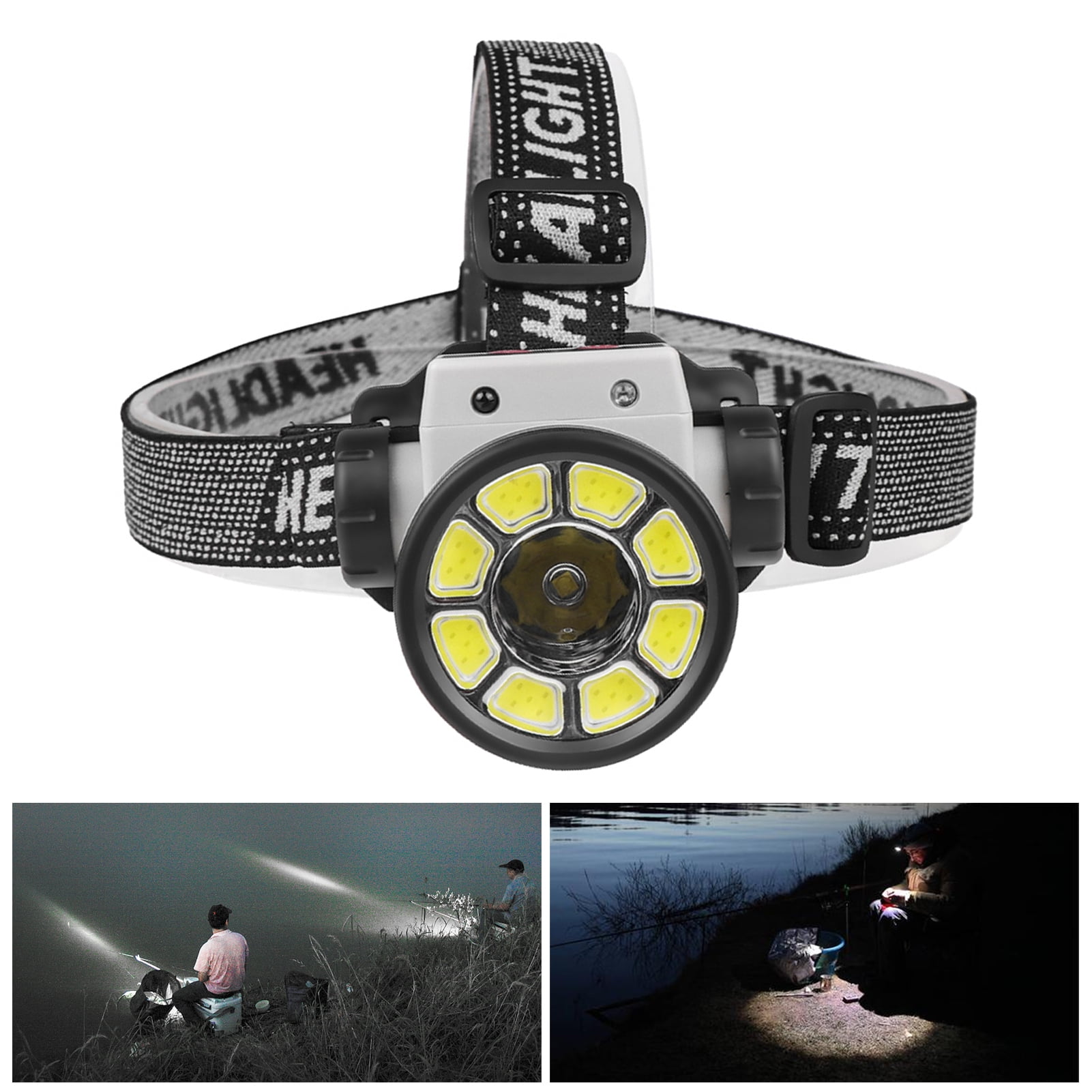 Tnobhg Waterproof Fishing Lamp LED Headlamp Super Bright High Lumens