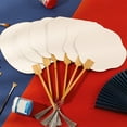 thumbnail image 1 of Tnobhg White Round Fan with Tassels DY Wood Handle Chinese Style Dance Performance Photo Props Portable Summer Hand Held Fan Party Supplies Gift, 1 of 8