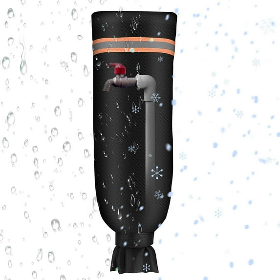 Tnobhg Winter Outdoor Faucet Cover Waterproof Oxford Cloth Reflective Garden Lawn Hose Bib Hydrant Pipe Faucet Freeze Protection Black Insulation Cover