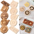 thumbnail image 1 of Tnobhg Wooden Bracelet Holder Round Square Rectangle Rustic Heavy Duty Solid Wood Beaded Bracelet Bangle Jewelry Organizer Display Stand Plate, 1 of 8