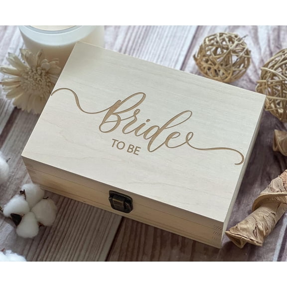 To Be Bride Wooden Box Wedding Gifts for Bride from Groom Gift for Bride Boho Wedding decor Bridal box, Bride gift 8.5 in x 6 in x 3 in Natural Color