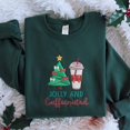 thumbnail image 1 of To Be Jolly & Caffeinated Embroidered Sweatshirt, Christmas Sweatshirt, Christmas Coffee Shirt, Christmas Tree Coquette Shirt, Coffee Shirt, 1 of 5