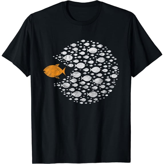 To Be Swimming Against the Current Flow Stream Ok Different T-Shirt Black Large