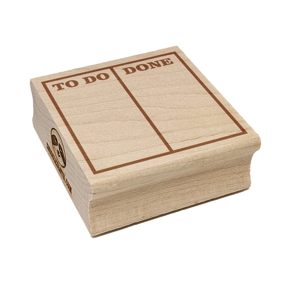To Do Done List Note Box Square Rubber Stamp Stamping Scrapbooking Crafting - Small 1.25in