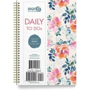 To Do List Daily Task Checklist Planner Time Management Notebook, 8.25" x 6.25" (Floral)